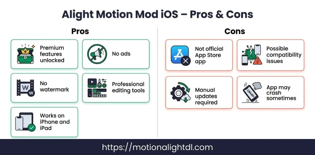 Alight Motion Mod iOS Pros & Cons