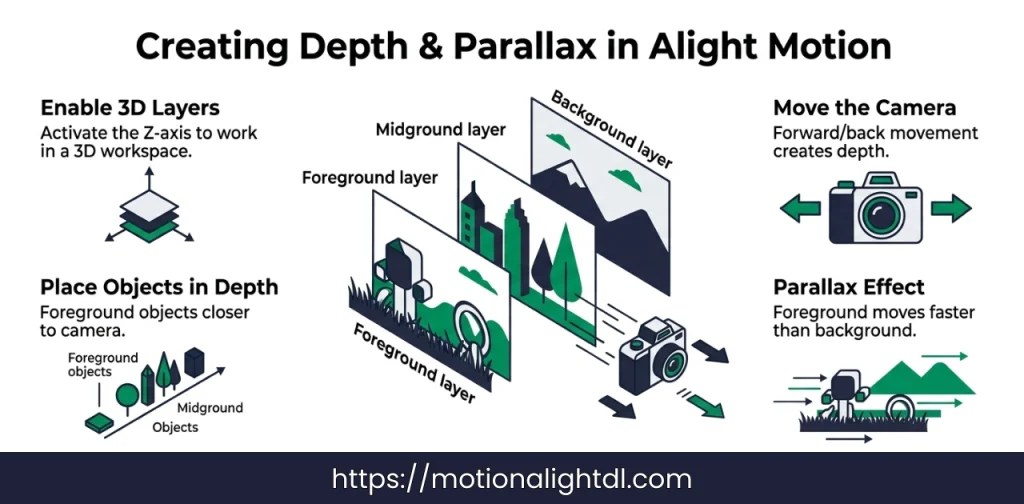 Depth and Parallax Effects in Alight Motion