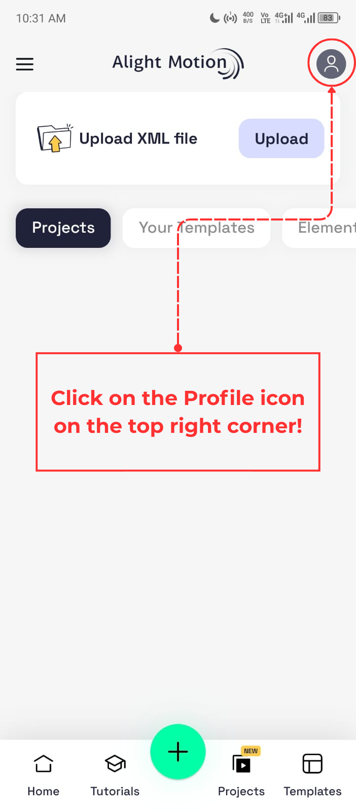 Step 1 Open Profile in Menu