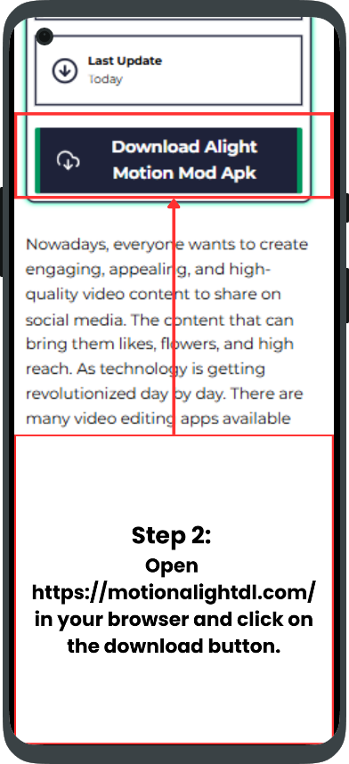 Download Alight Motion Step 2: Open Website and Download APK