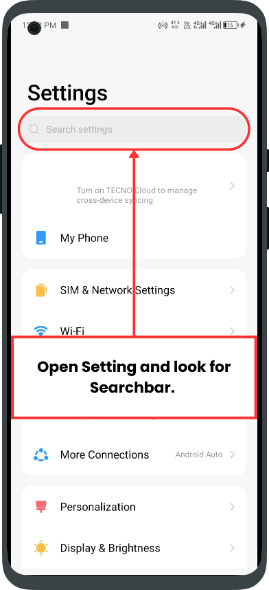 Download Alight Motion Step 3: Open Settings and Look for Search bar