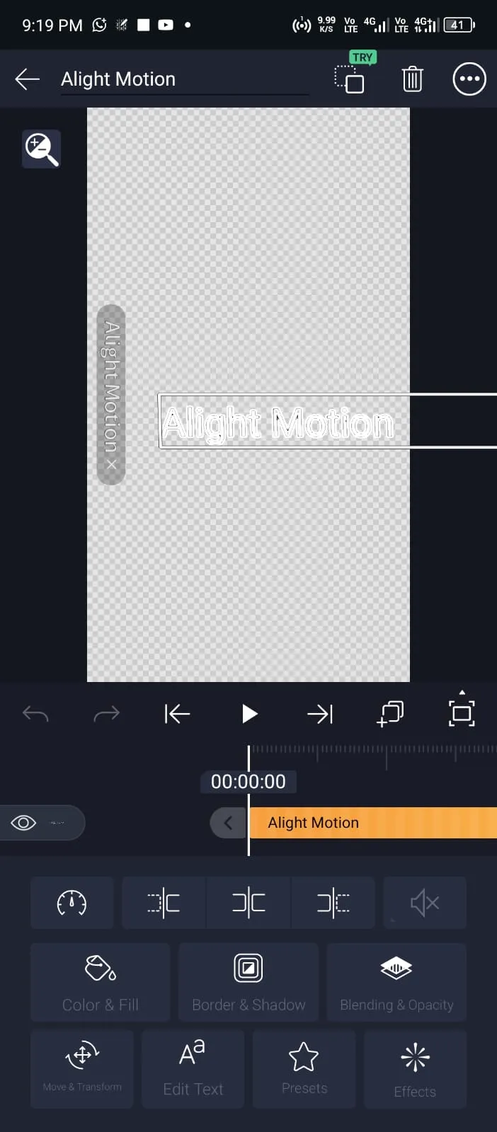 Text and Titles in Alight Motion 1